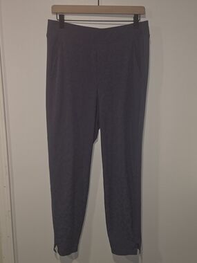 ATHLETA Brooklyn Cropped Ankle Dark Blue Leopard Print Pants Womens Size 8